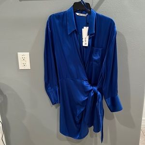 Zara satin wrap dress